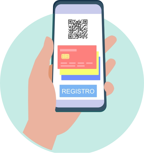celular con código QR y diferentes métodos de pago