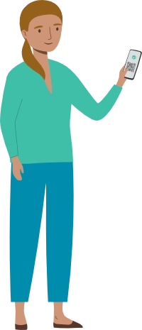 mujer contenta por hacer su registro de forma fácil y sencilla